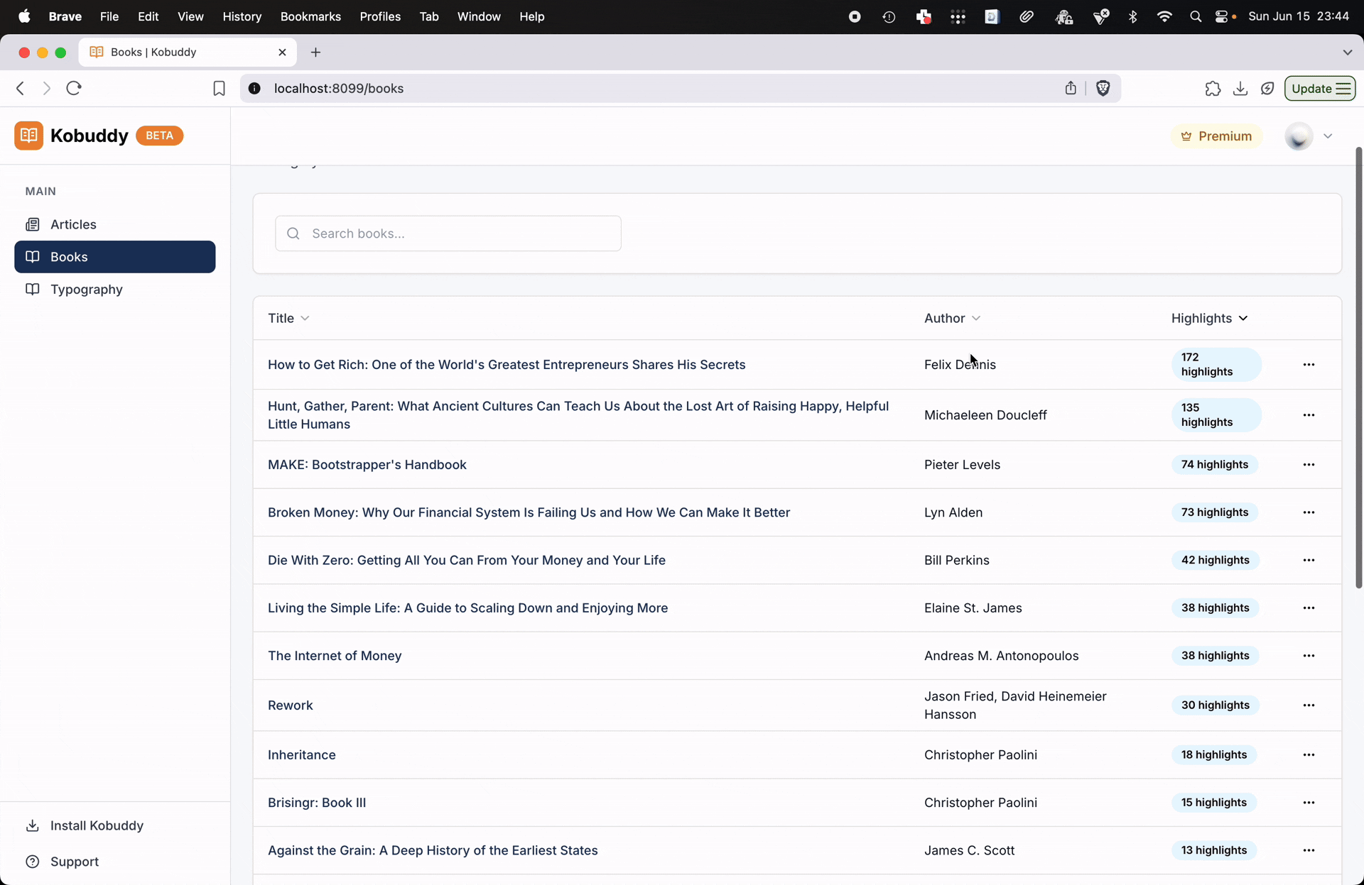 Highlights Sync Header